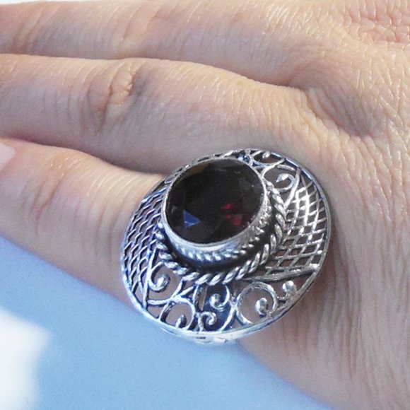 Ring Hessonite Garnet 925 Sterling Silver size 7 - Picture 8 of 9